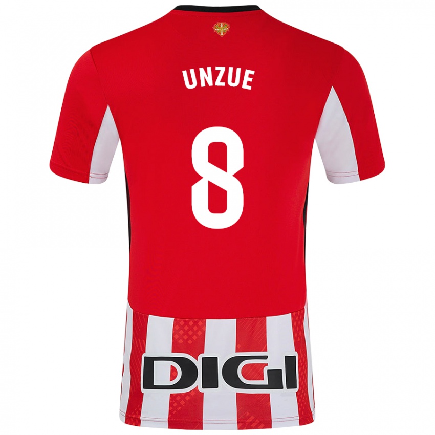 Enfant Maillot Marta Unzué #8 Rouge Blanc Tenues Domicile 2024/25 T-Shirt Belgique