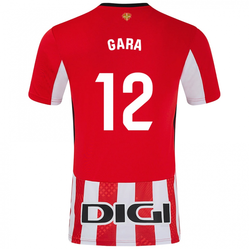 Enfant Maillot Gara #12 Rouge Blanc Tenues Domicile 2024/25 T-Shirt Belgique