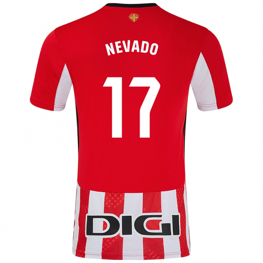 Enfant Maillot Nerea Nevado Gómez #17 Rouge Blanc Tenues Domicile 2024/25 T-Shirt Belgique