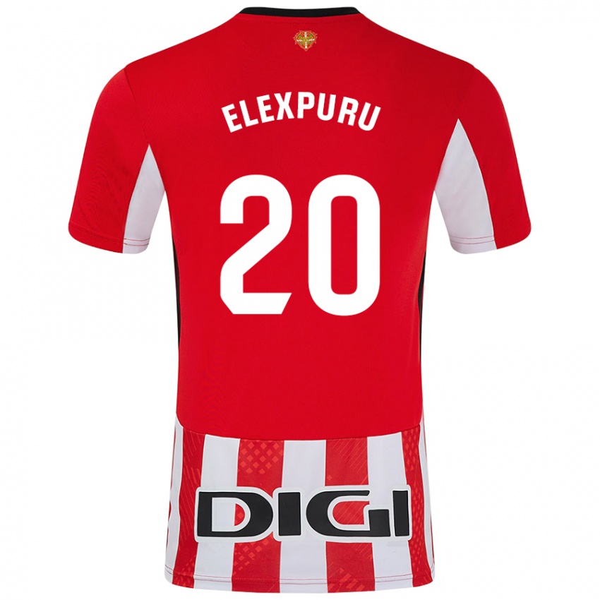 Enfant Maillot Ane Elexpuru Añorga #20 Rouge Blanc Tenues Domicile 2024/25 T-Shirt Belgique