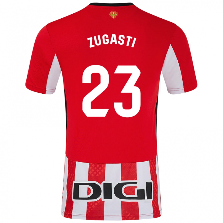 Enfant Maillot Patricia Zugasti Oses #23 Rouge Blanc Tenues Domicile 2024/25 T-Shirt Belgique