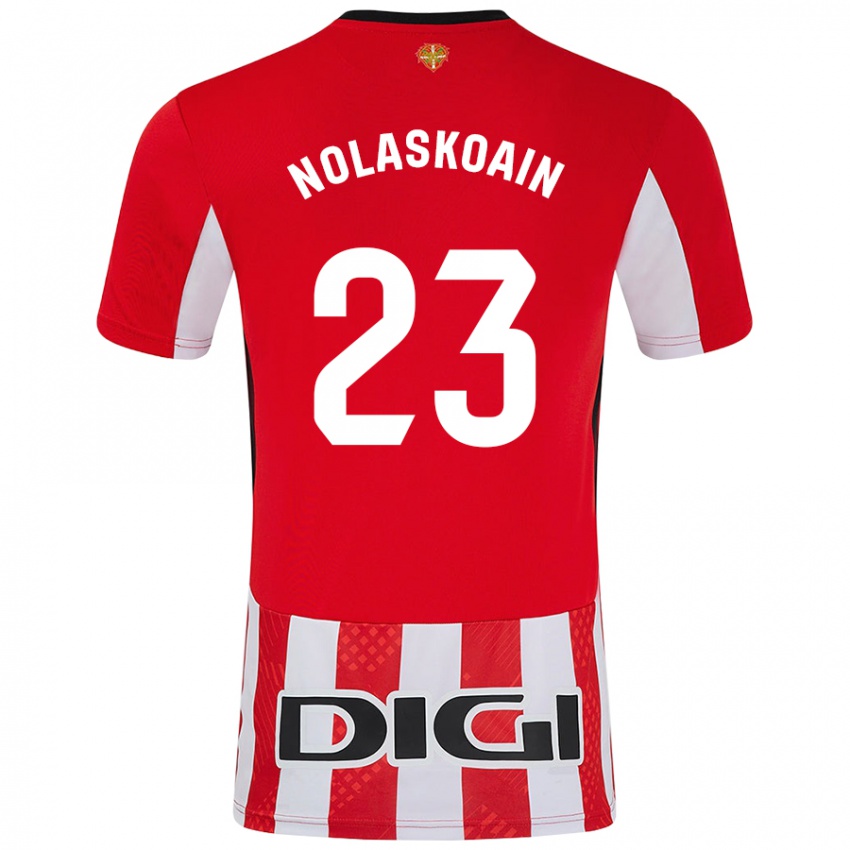 Enfant Maillot Peru Nolaskoain #23 Rouge Blanc Tenues Domicile 2024/25 T-Shirt Belgique