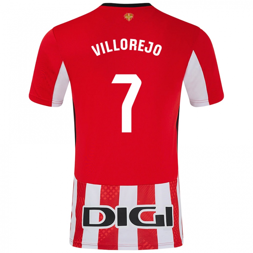 Enfant Maillot Ardaitz Villorejo #7 Rouge Blanc Tenues Domicile 2024/25 T-Shirt Belgique