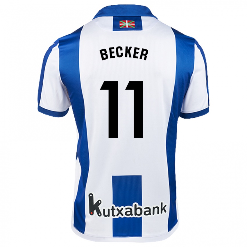 Enfant Maillot Sheraldo Becker #11 Blanc Bleu Tenues Domicile 2024/25 T-Shirt Belgique