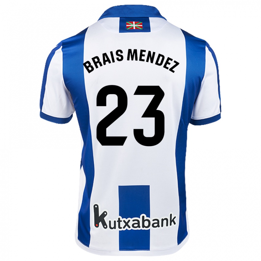 Kinderen Brais Méndez #23 Wit Blauw Thuisshirt Thuistenue 2024/25 T-Shirt België