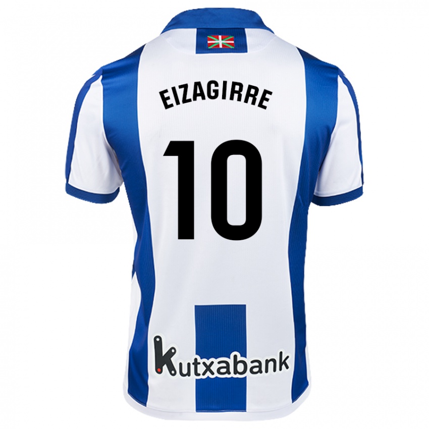 Enfant Maillot Nerea Eizagirre Lasa #10 Blanc Bleu Tenues Domicile 2024/25 T-Shirt Belgique