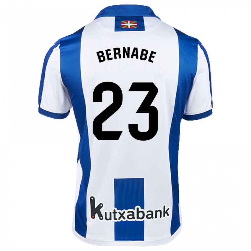 Enfant Maillot Alejandra Bernabé De Santiago #23 Blanc Bleu Tenues Domicile 2024/25 T-Shirt Belgique