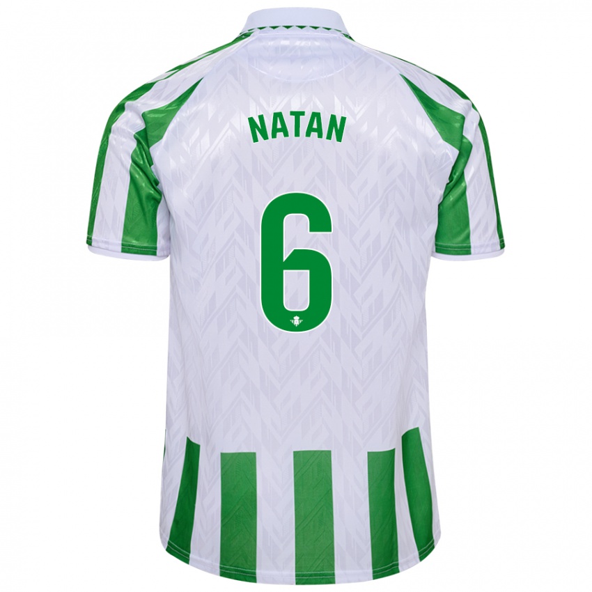 Enfant Maillot Natan #6 Rayures Vertes Et Blanches Tenues Domicile 2024/25 T-Shirt Belgique