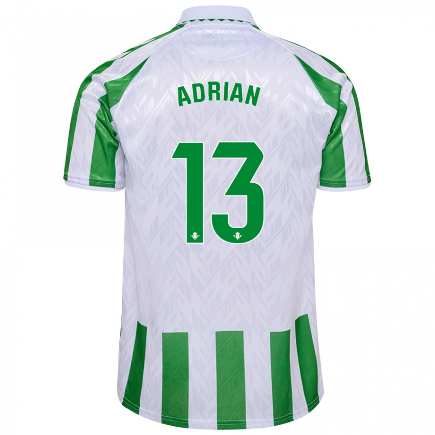 Enfant Maillot Adrian #13 Rayures Vertes Et Blanches Tenues Domicile 2024/25 T-Shirt Belgique