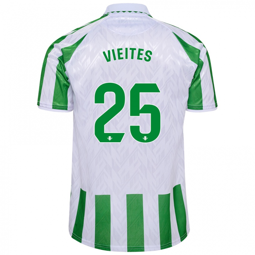 Kinder Fran Vieites #25 Grün Weiße Streifen Heimtrikot Trikot 2024/25 T-Shirt Belgien