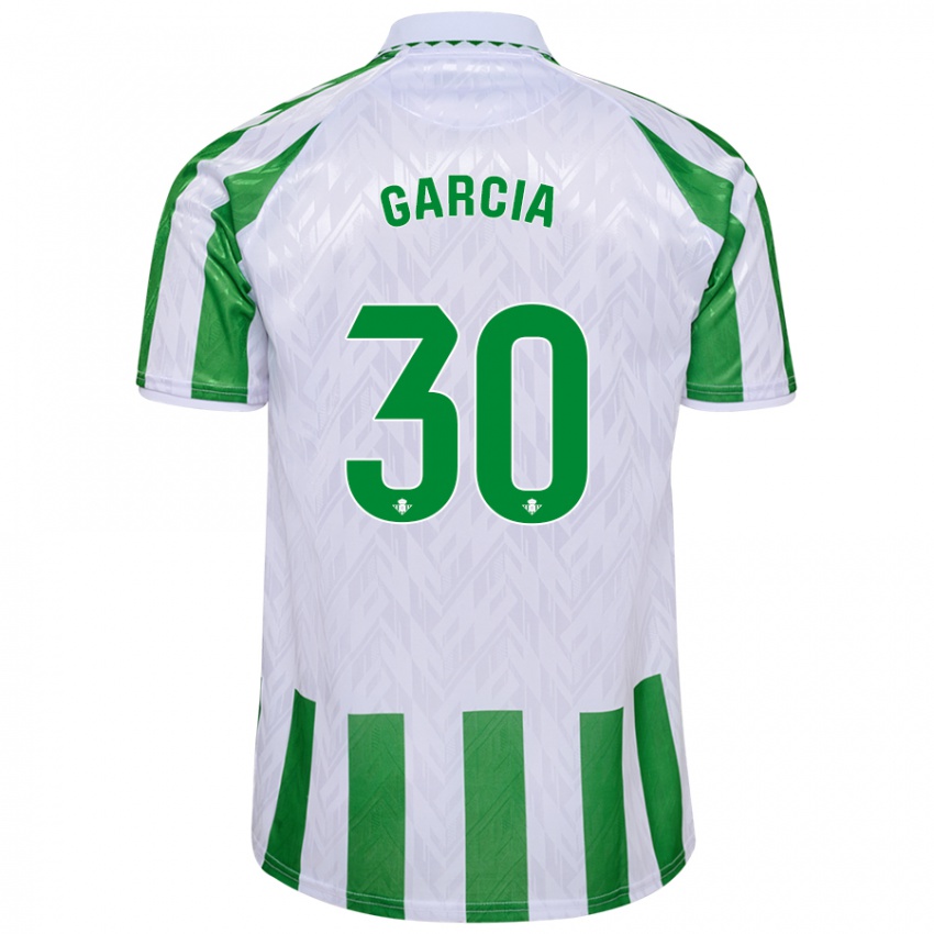 Kinder Germán García #30 Grün Weiße Streifen Heimtrikot Trikot 2024/25 T-Shirt Belgien