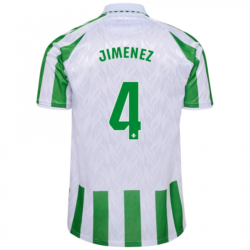 Kinder María Jiménez Gutiérrez #4 Grün Weiße Streifen Heimtrikot Trikot 2024/25 T-Shirt Belgien