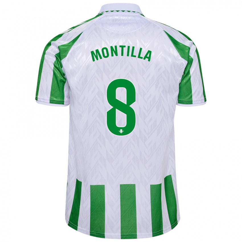 Kinder Natalia Montilla #8 Grün Weiße Streifen Heimtrikot Trikot 2024/25 T-Shirt Belgien