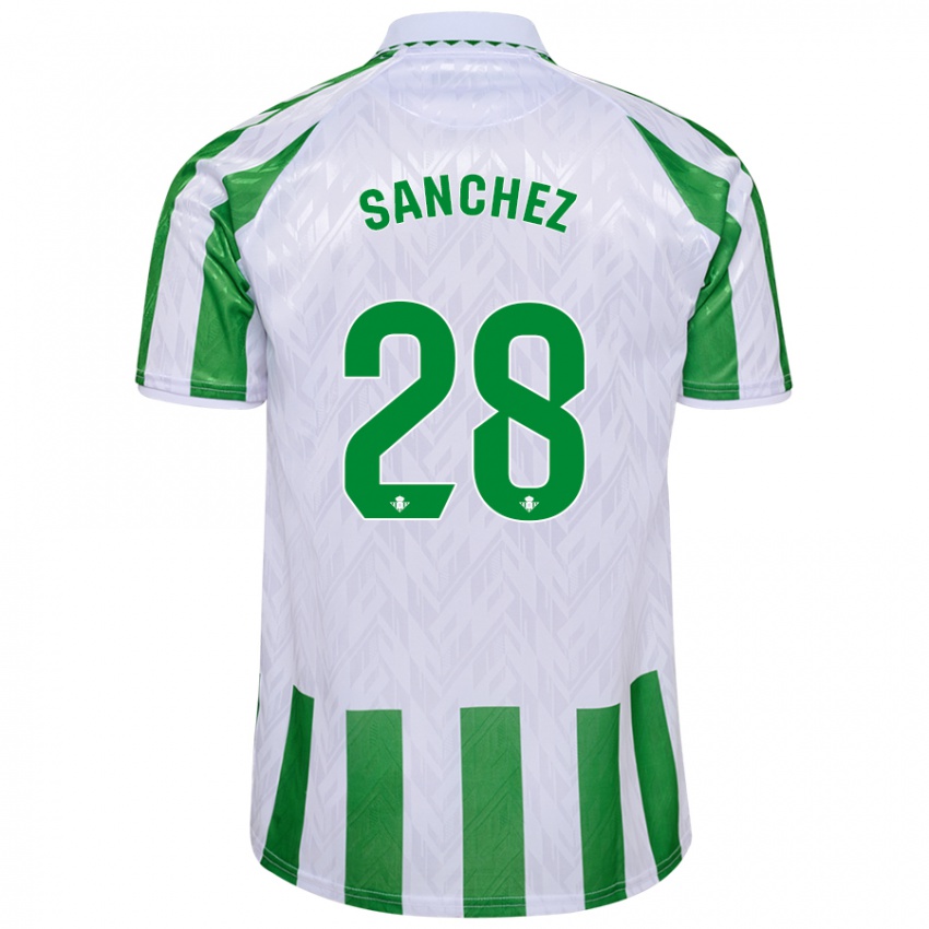 Kinder Marina Sánchez #28 Grün Weiße Streifen Heimtrikot Trikot 2024/25 T-Shirt Belgien