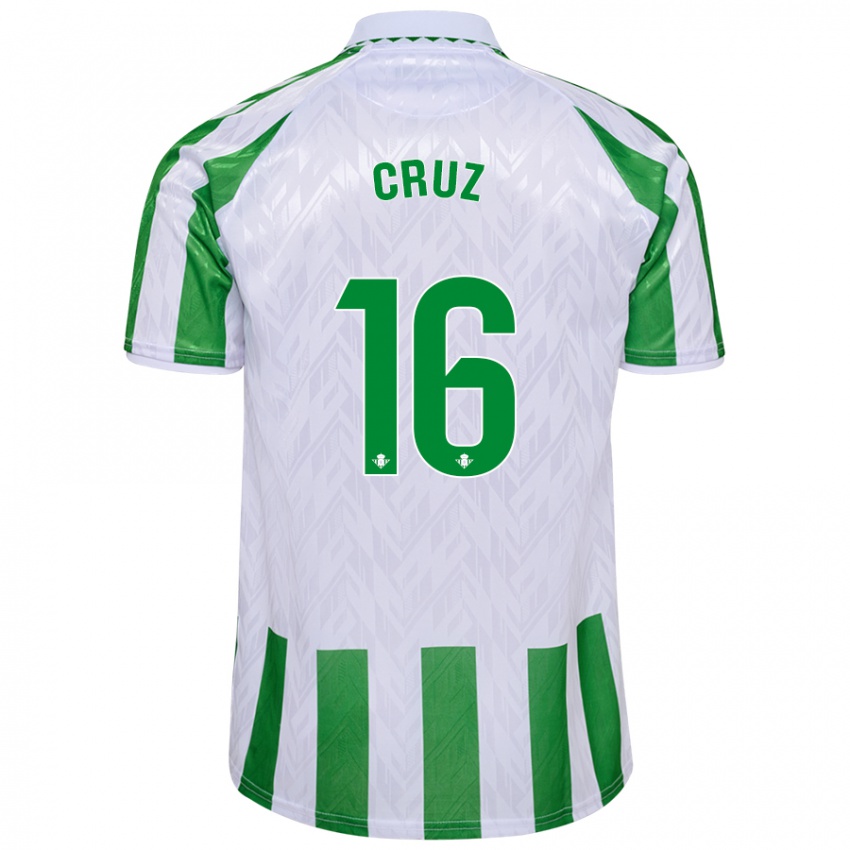 Kinder Juan Cruz #16 Grün Weiße Streifen Heimtrikot Trikot 2024/25 T-Shirt Belgien