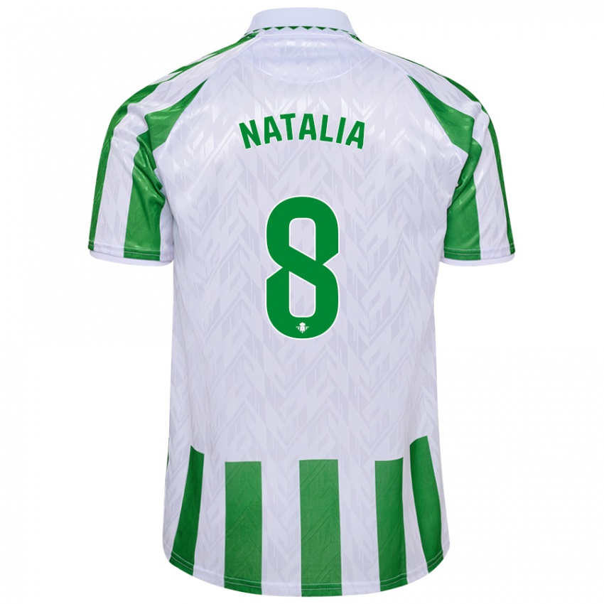 Kinder Natalia Montilla Martinez #8 Grün Weiße Streifen Heimtrikot Trikot 2024/25 T-Shirt Belgien