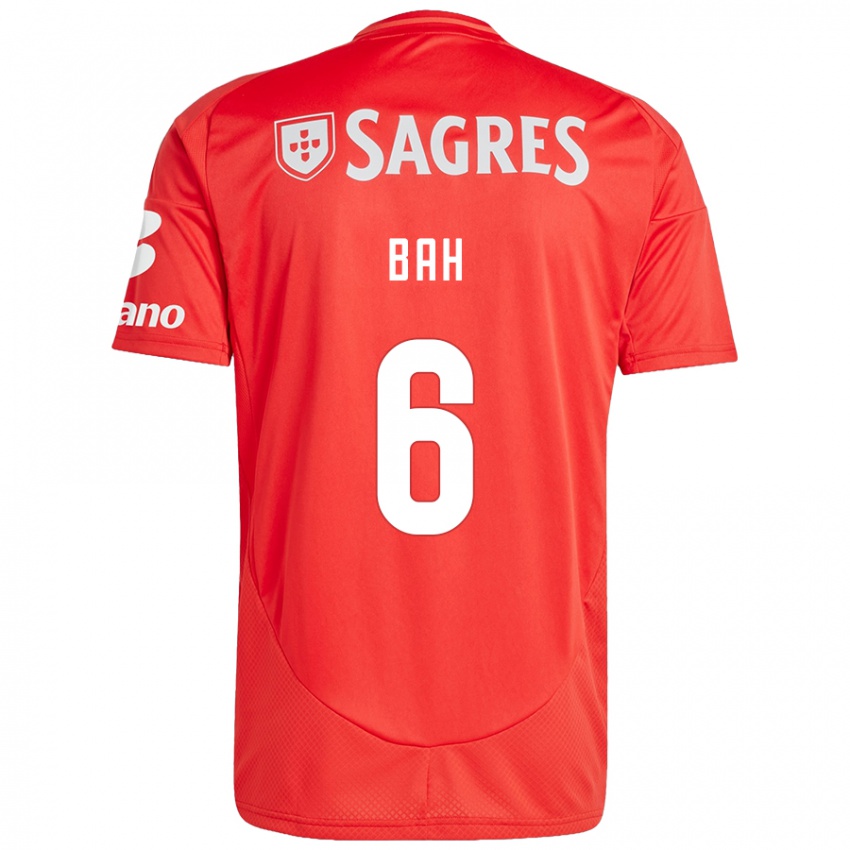 Enfant Maillot Alexander Bah #6 Rouge Blanc Tenues Domicile 2024/25 T-Shirt Belgique