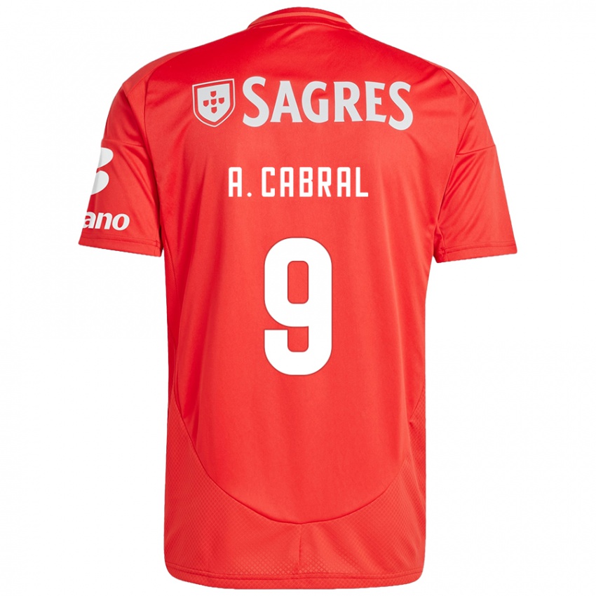 Enfant Maillot Arthur Cabral #9 Rouge Blanc Tenues Domicile 2024/25 T-Shirt Belgique