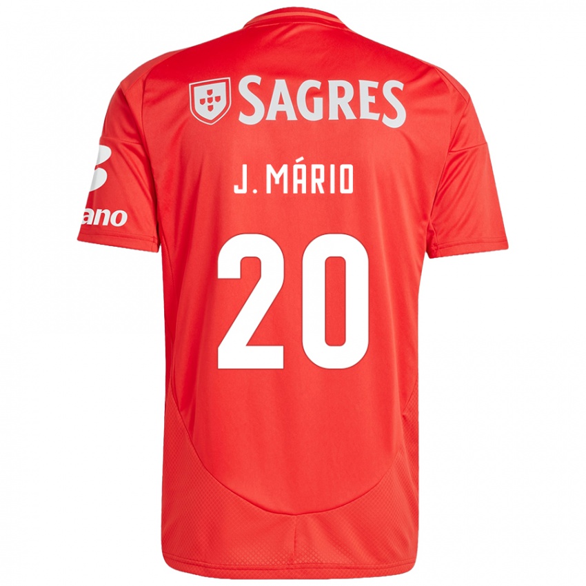 Enfant Maillot João Mário #20 Rouge Blanc Tenues Domicile 2024/25 T-Shirt Belgique