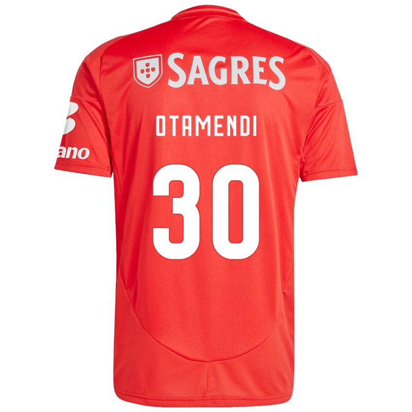 Enfant Maillot Nicolás Otamendi #30 Rouge Blanc Tenues Domicile 2024/25 T-Shirt Belgique