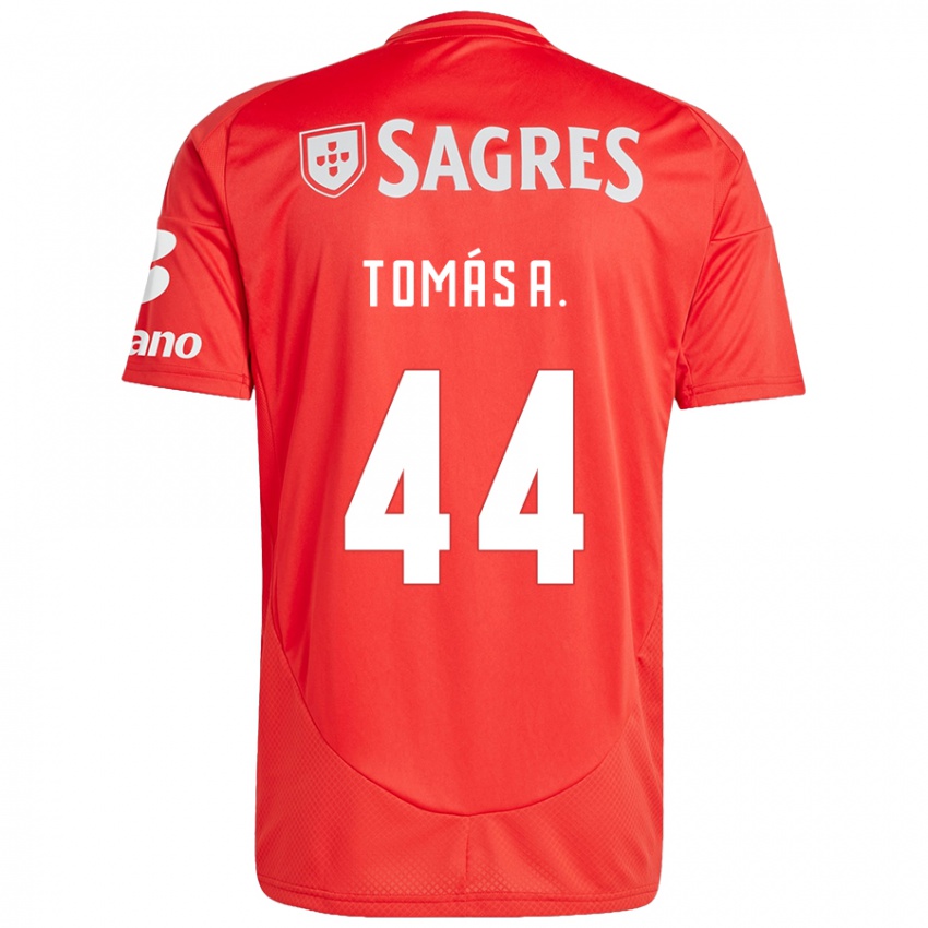 Enfant Maillot Tomás Araújo #44 Rouge Blanc Tenues Domicile 2024/25 T-Shirt Belgique