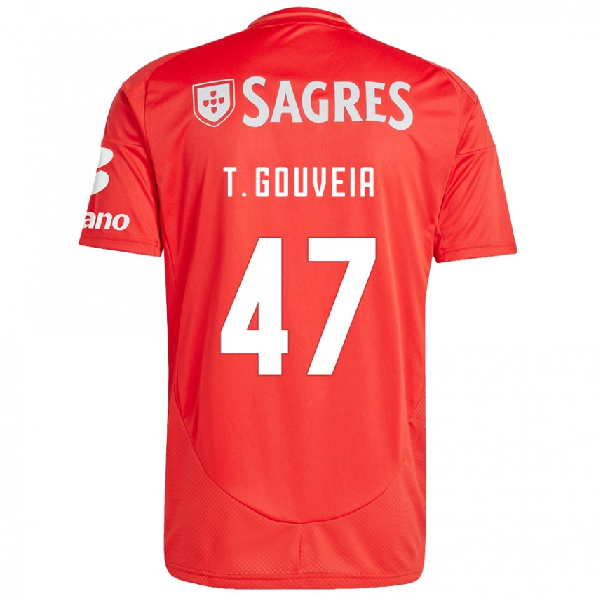 Kinderen Tiago Gouveia #47 Rood Wit Thuisshirt Thuistenue 2024/25 T-Shirt België