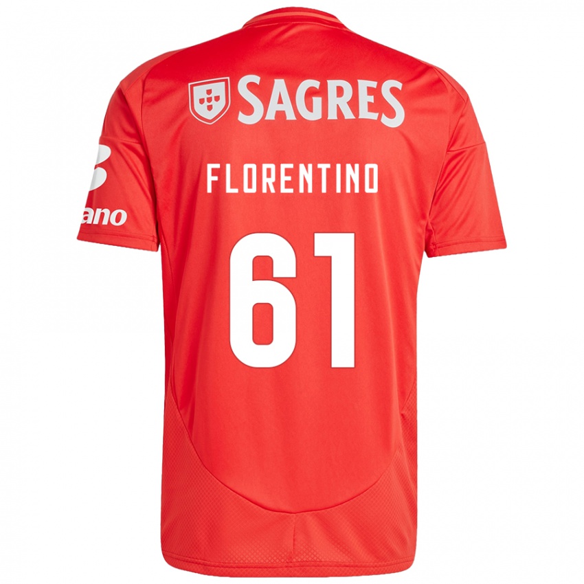 Enfant Maillot Florentino #61 Rouge Blanc Tenues Domicile 2024/25 T-Shirt Belgique