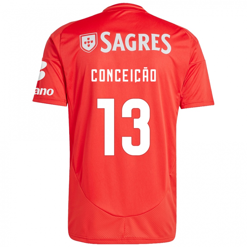 Enfant Maillot João Conceição #13 Rouge Blanc Tenues Domicile 2024/25 T-Shirt Belgique