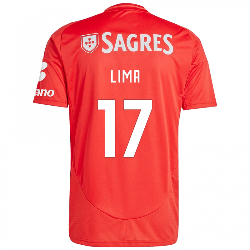 Enfant Maillot Ivan Lima #17 Rouge Blanc Tenues Domicile 2024/25 T-Shirt Belgique