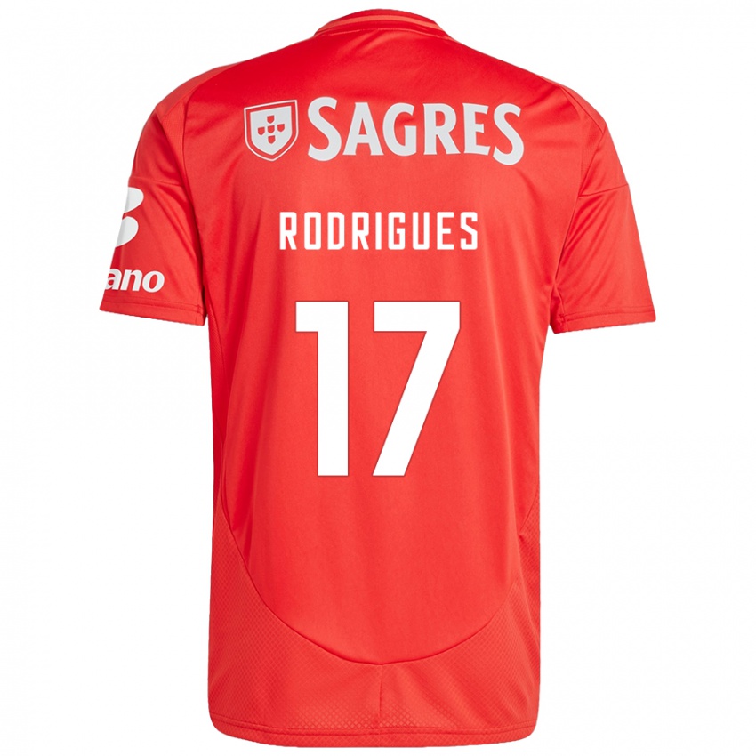 Enfant Maillot Tiago Rodrigues #17 Rouge Blanc Tenues Domicile 2024/25 T-Shirt Belgique