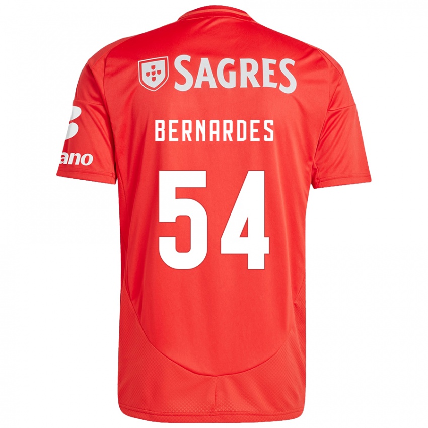 Enfant Maillot Bernardes #54 Rouge Blanc Tenues Domicile 2024/25 T-Shirt Belgique