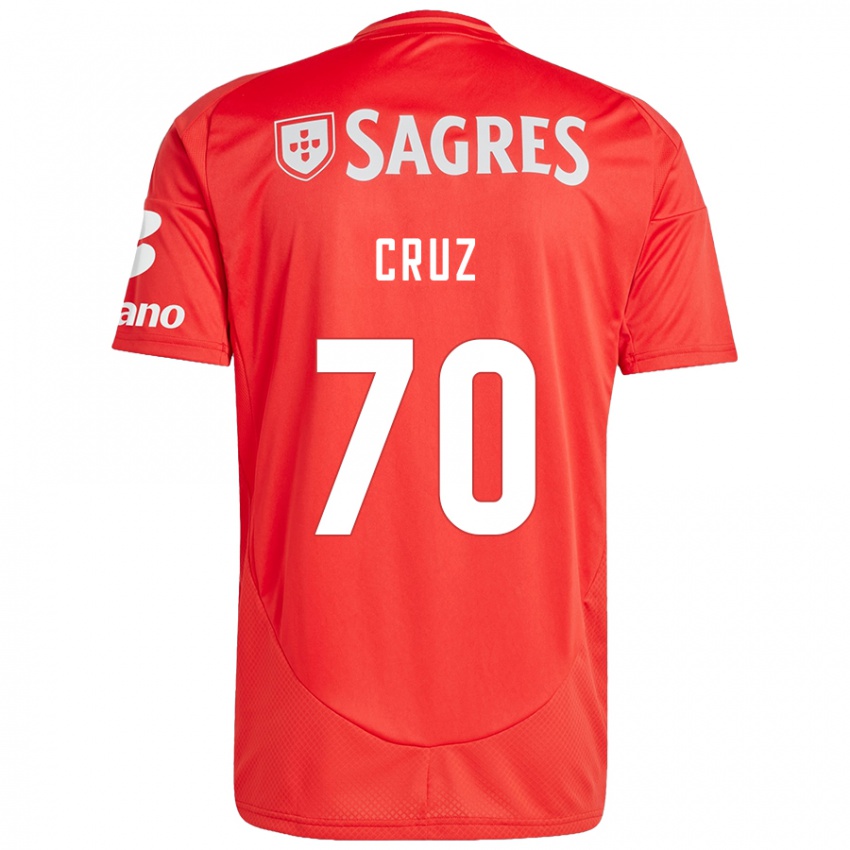 Enfant Maillot Filipe Cruz #70 Rouge Blanc Tenues Domicile 2024/25 T-Shirt Belgique