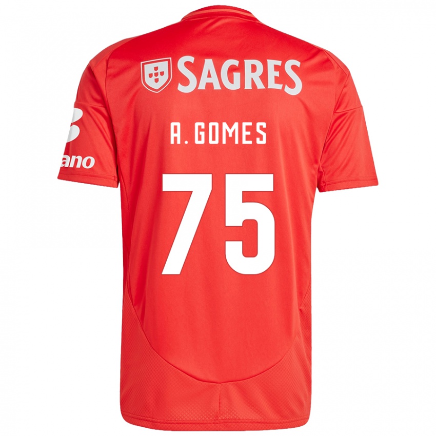 Kinderen André Gomes #75 Rood Wit Thuisshirt Thuistenue 2024/25 T-Shirt België