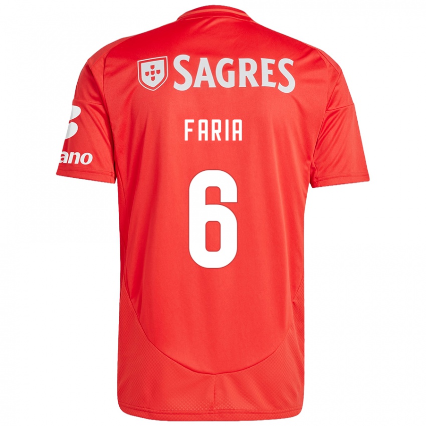 Kinderen Andreia Faria #6 Rood Wit Thuisshirt Thuistenue 2024/25 T-Shirt België