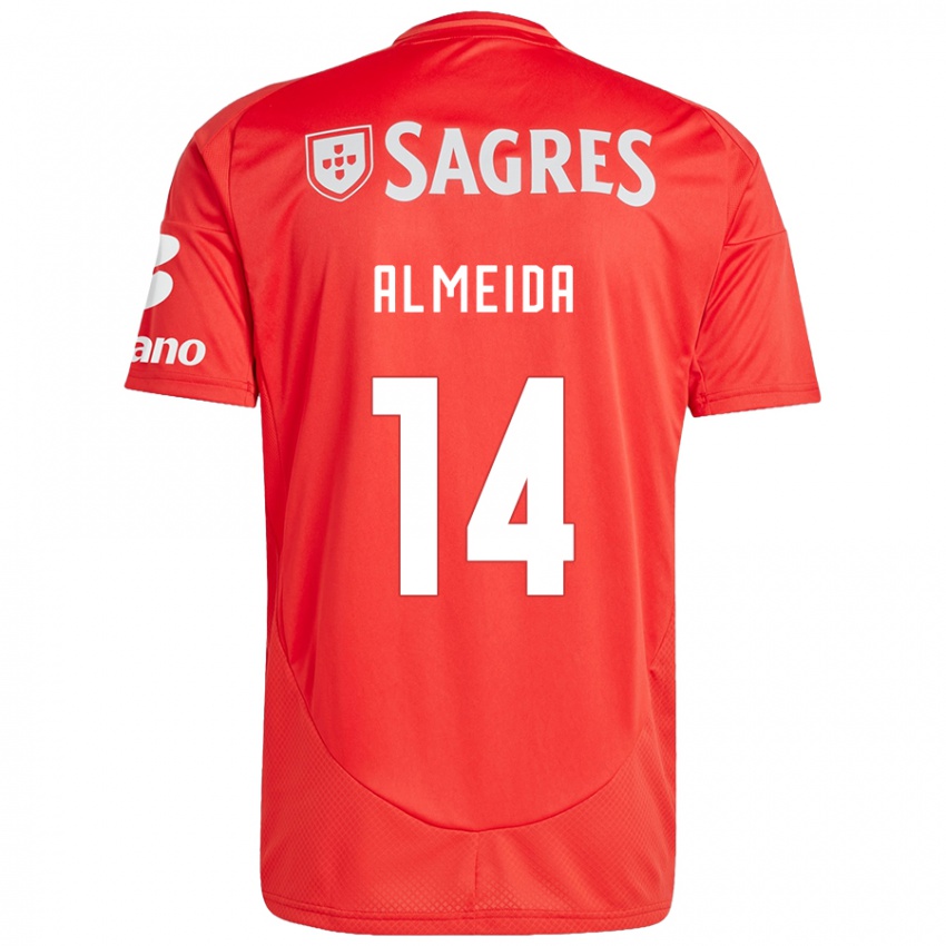 Enfant Maillot Letícia Almeida #14 Rouge Blanc Tenues Domicile 2024/25 T-Shirt Belgique