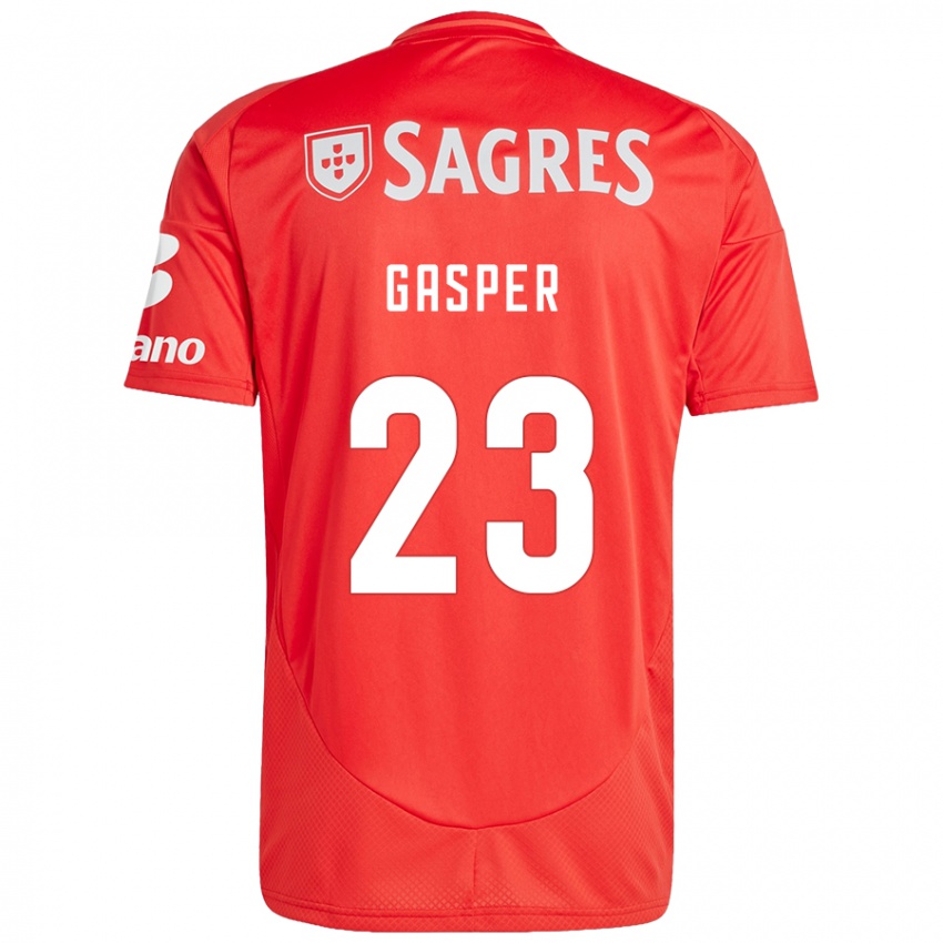 Enfant Maillot Anna Gasper #23 Rouge Blanc Tenues Domicile 2024/25 T-Shirt Belgique