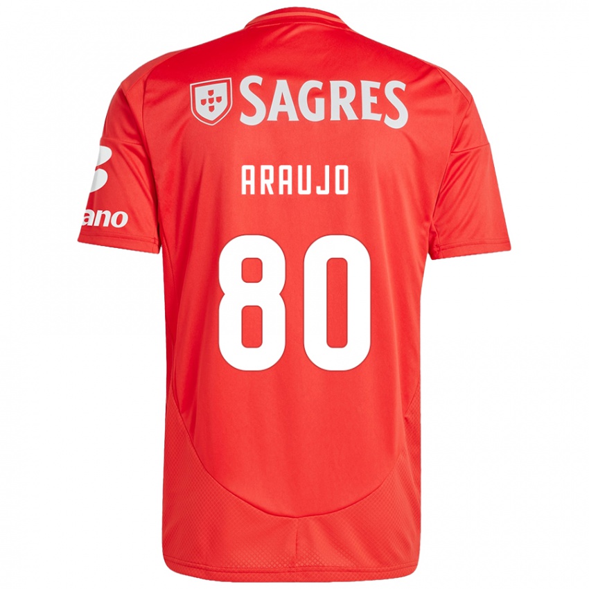 Enfant Maillot Lais Araujo #80 Rouge Blanc Tenues Domicile 2024/25 T-Shirt Belgique