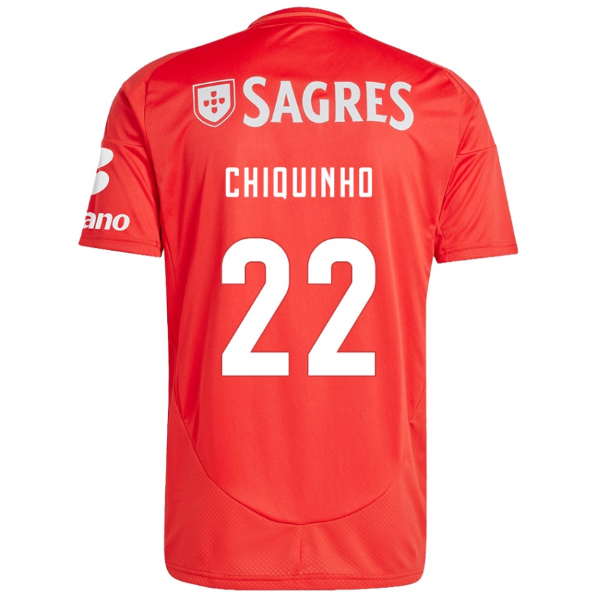 Enfant Maillot Chiquinho #22 Rouge Blanc Tenues Domicile 2024/25 T-Shirt Belgique