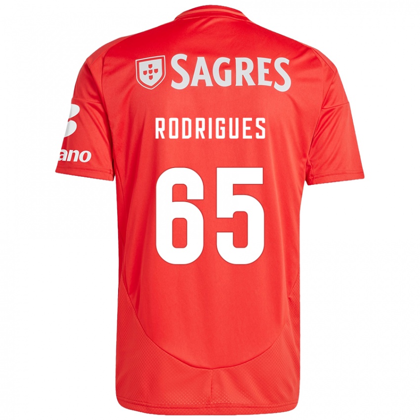 Enfant Maillot Rafael Rodrigues #65 Rouge Blanc Tenues Domicile 2024/25 T-Shirt Belgique