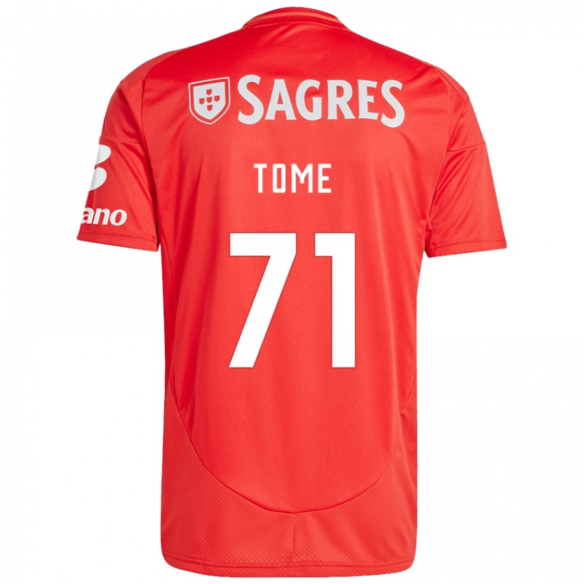 Enfant Maillot João Tomé #71 Rouge Blanc Tenues Domicile 2024/25 T-Shirt Belgique