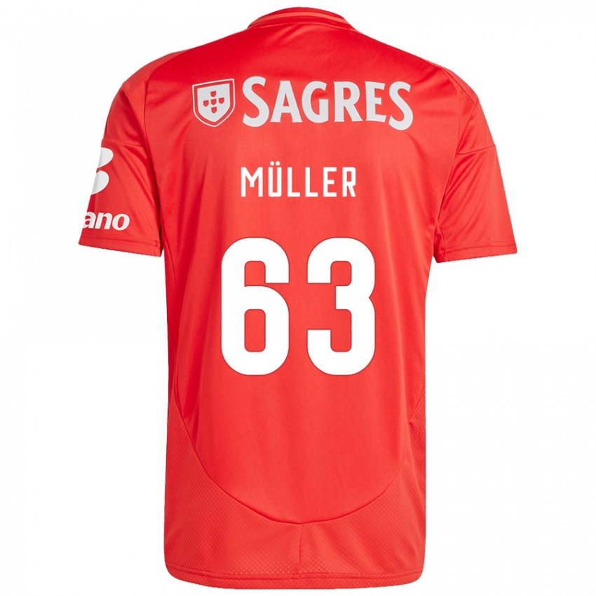 Enfant Maillot José Müller #63 Rouge Blanc Tenues Domicile 2024/25 T-Shirt Belgique