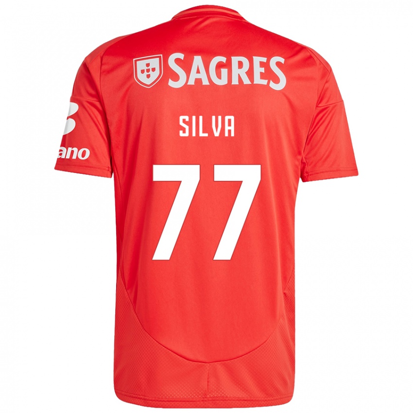 Enfant Maillot Jessica Silva #77 Rouge Blanc Tenues Domicile 2024/25 T-Shirt Belgique