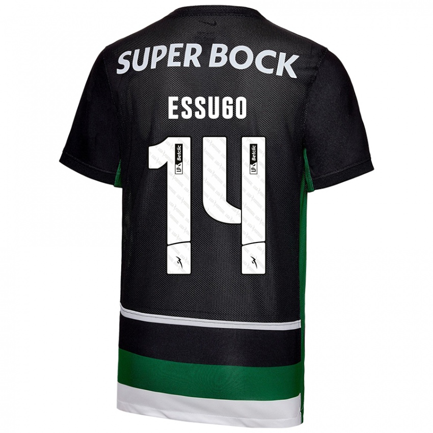 Kinderen Dário Essugo #14 Zwart Wit Groen Thuisshirt Thuistenue 2024/25 T-Shirt België