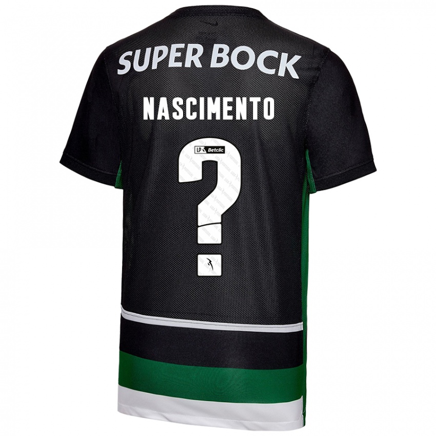 Enfant Maillot Sandro Nascimento #0 Noir Blanc Vert Tenues Domicile 2024/25 T-Shirt Belgique