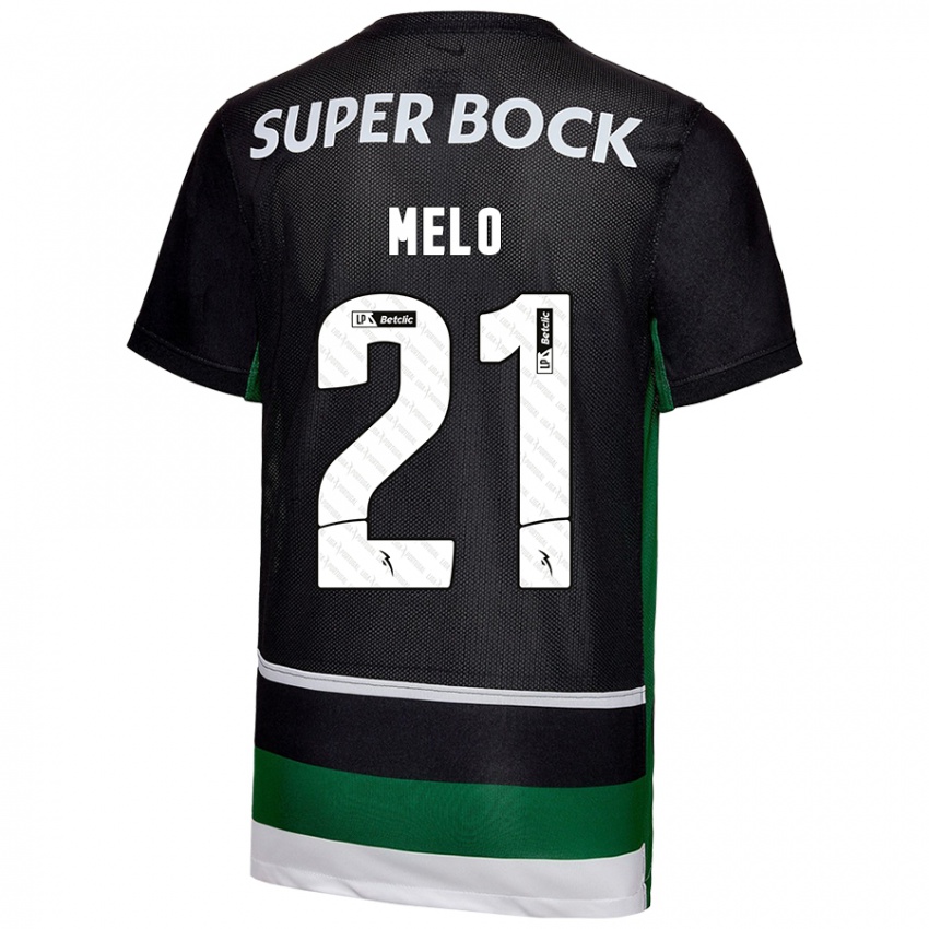 Kinder Gabriel Melo #21 Schwarz Weiß Grün Heimtrikot Trikot 2024/25 T-Shirt Belgien