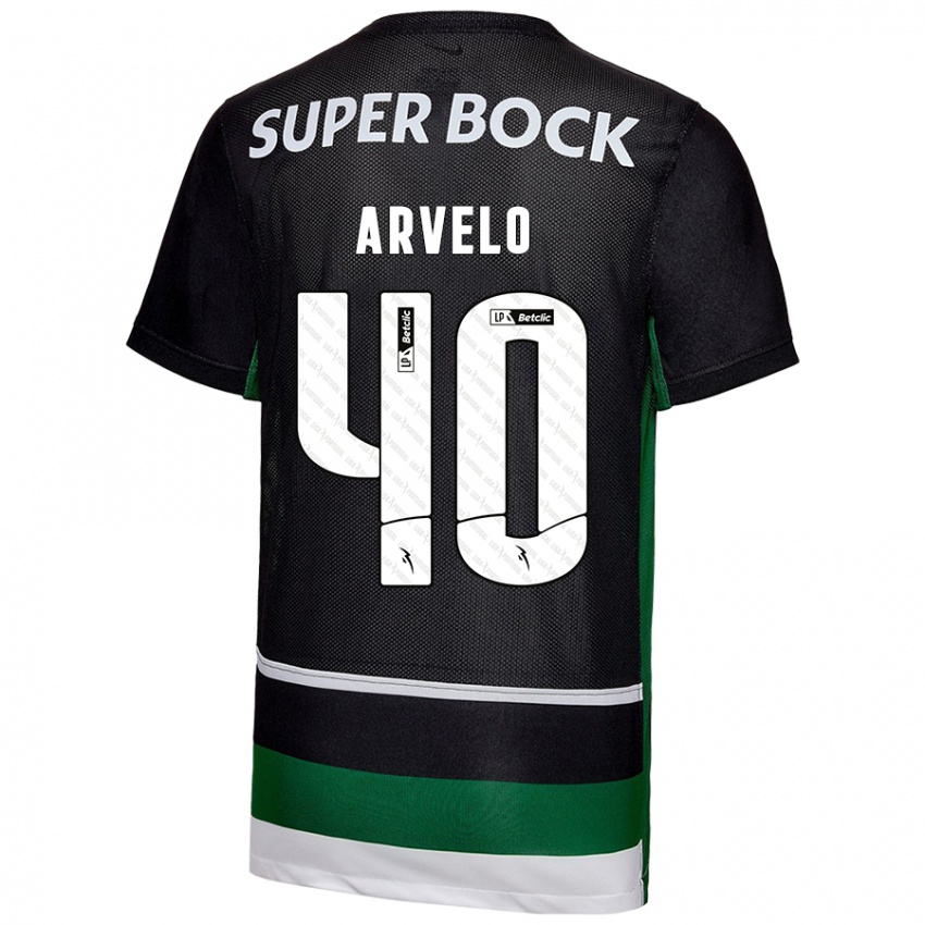 Kinderen Adam Arvelo #40 Zwart Wit Groen Thuisshirt Thuistenue 2024/25 T-Shirt België