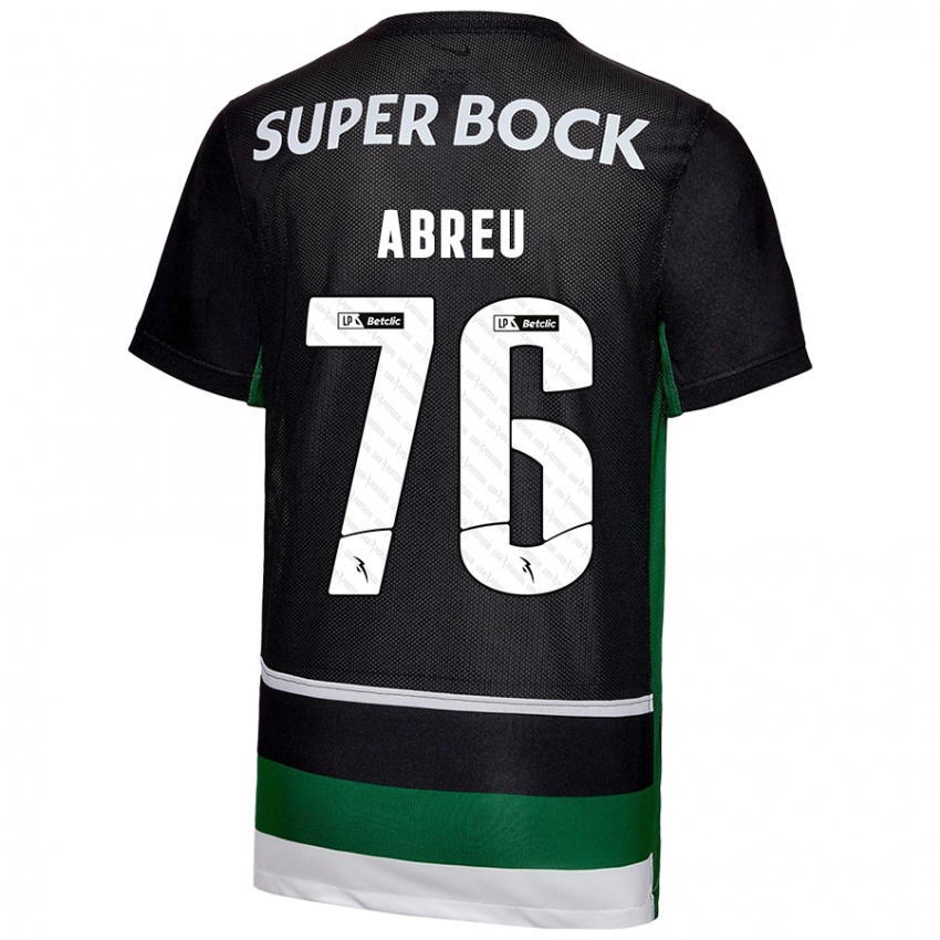 Kinderen Diogo Abreu #76 Zwart Wit Groen Thuisshirt Thuistenue 2024/25 T-Shirt België