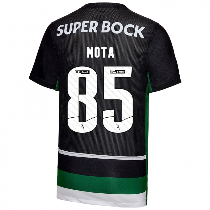 Enfant Maillot Rafael Mota #85 Noir Blanc Vert Tenues Domicile 2024/25 T-Shirt Belgique