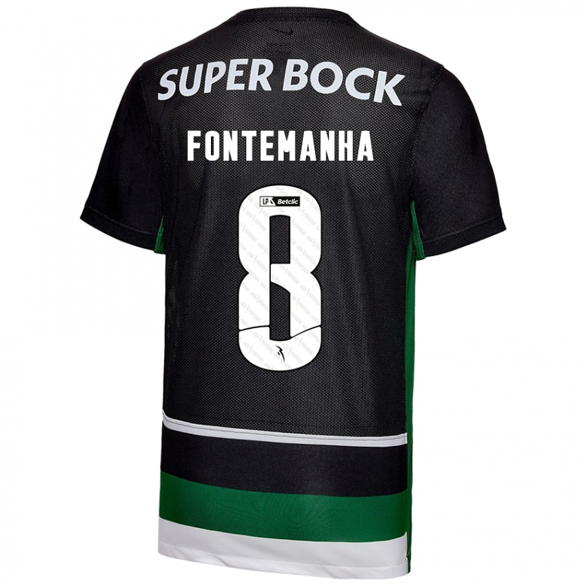 Enfant Maillot Rita Fontemanha #8 Noir Blanc Vert Tenues Domicile 2024/25 T-Shirt Belgique