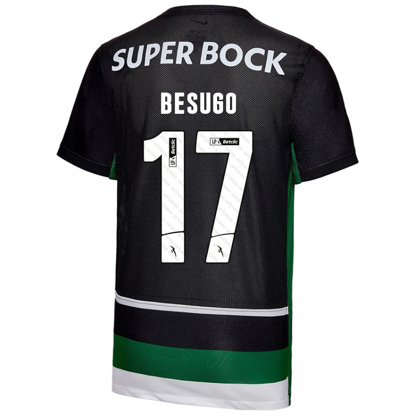 Enfant Maillot Neuza Besugo #17 Noir Blanc Vert Tenues Domicile 2024/25 T-Shirt Belgique